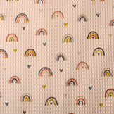 Waffle Rainbow with Hearts Powder Pink