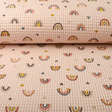 Waffle Rainbow with Hearts Powder Pink