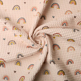 Wafel Regenboog met Hartjes Poeder Roze