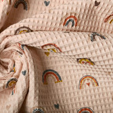 Wafel Regenboog met Hartjes Poeder Roze