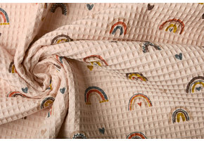 Waffle Rainbow with Hearts Powder Pink