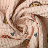 Wafel Regenboog met Hartjes Poeder Roze