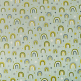 Hydrofiel Stof Regenbogen en Sterren Licht Oud Groen