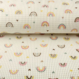 Wafel Regenboog met hartjes Creme