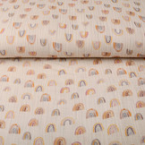 Baumwoll Musselin Stoff Regenbogen Hell Puderrosa