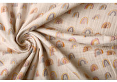Double Gauze Fabric Rainbow Light Powder Pink