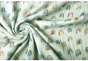 Hydrofiel Stof Regenboog Licht Blauw-Groen