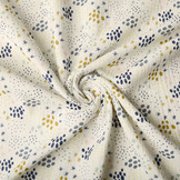 Double Gauze Fabric Dots and Stars Creme