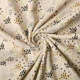 Double Gauze Fabric Dots and Stars Natural