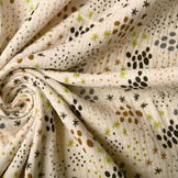 Double Gauze Fabric Dots and Stars Natural