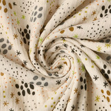 Double Gauze Fabric Dots and Stars Natural