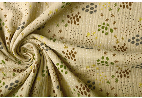 Double Gauze Fabric Dots and Stars Sand