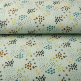 Double Gauze Fabric Dots and Stars Light Old Green