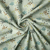 Double Gauze Fabric Dots and Stars Light Old Green