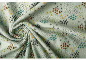 Double Gauze Fabric Dots and Stars Light Old Green