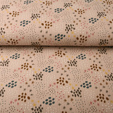 Double Gauze Fabric Dots and Stars Powder Pink