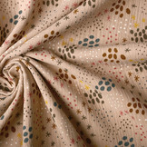 Double Gauze Fabric Dots and Stars Powder Pink