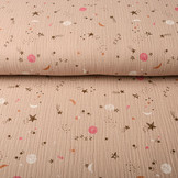 Double Gauze Fabric Sleep Tight Powder Pink