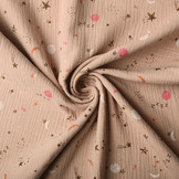 Double Gauze Fabric Sleep Tight Powder Pink