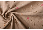 Double Gauze Fabric Sleep Tight Powder Pink