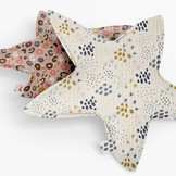 Double Gauze Fabric Dots and Stars Creme