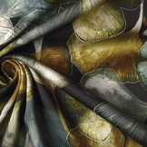 Digital Stretch Cotton Ginkgo Black