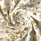 Baumwoll Musselin Stoff Panther Creme