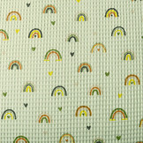 Waffle Rainbow with Hearts Old Mint Green