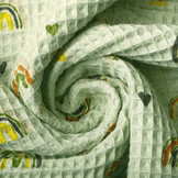 Waffle Rainbow with Hearts Old Mint Green