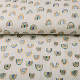 Double Gauze Fabric Rainbow Light Grey