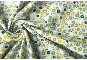 Baumwoll Musselin Stoff Panther Hell Altgrün