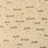 100% Washed Cotton Rainbow Clouds Light Sand