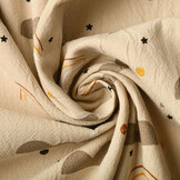 100% Washed Cotton Rainbow Clouds Light Sand