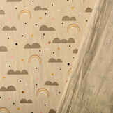 100% Gewaschene Baumwolle Regenbogenwolken Hell Sand