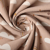 100% Gewaschene Baumwolle Regenbogenwolken Puderrosa