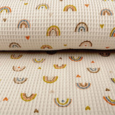 Waffel Regenbogen mit Herzen Beige