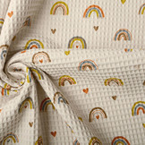Wafel Regenboog met Hartjes Beige