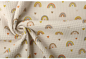 Wafel Regenboog met Hartjes Beige
