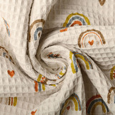 Wafel Regenboog met Hartjes Beige