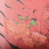 Chiffon Bedrukt Zebraprint Bloem Rood