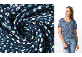 Fijne Crêpe Pebbel Blauw