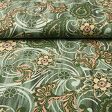 100% Viskose Blumen Paisley Grün