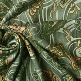 100% Viscose Bloemen Paisley Groen
