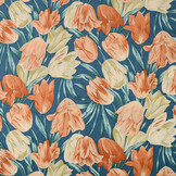 100% Viskose Tulpen Blau