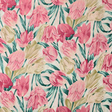 100% Viscose Tulips White