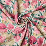 100% Viskose Tulpen Weiß