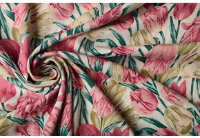 100% Viscose Tulpen Wit