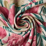 100% Viscose Tulips White