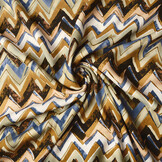 100% Viskose Confuso ZigZag Blau