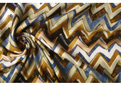 100% Viscose Confuso ZigZag Blue